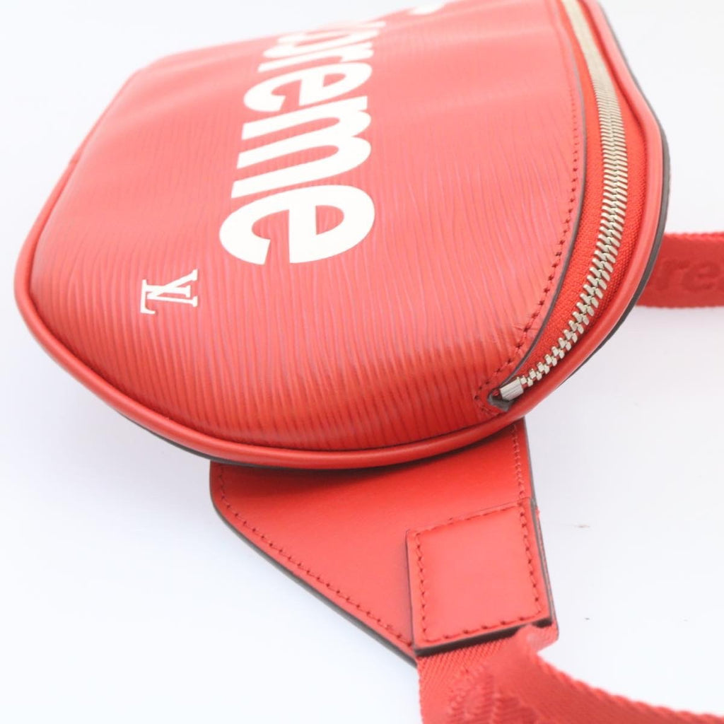 Louis Vuitton Louis Vuitton X Supreme Waist Bag Epi Leather Red Leather Bag (Pre-Owned)