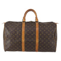 Louis Vuitton Keepall Bag Monogram Canvas Brown Canvas Travel Bag Bag (Pre-Owned)