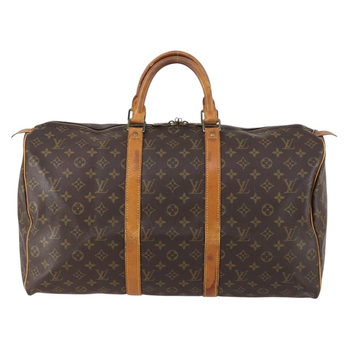 Louis Vuitton Keepall Bag Monogram Canvas Brown Canvas Travel Bag Bag (Pre-Owned)