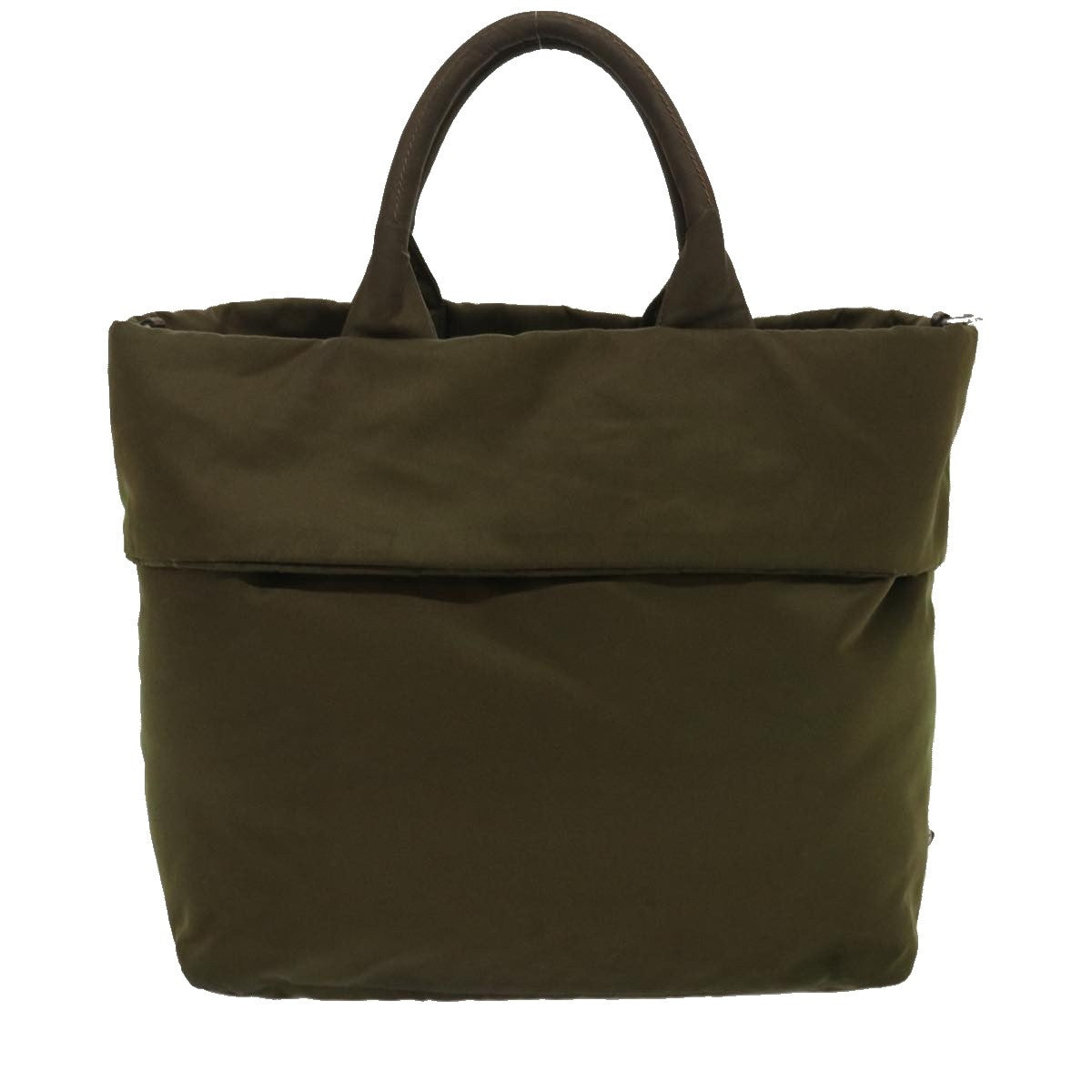 Prada Convertible Double Tote Tessuto Khaki Nylon Tote Bag Bag (Pre-Owned)