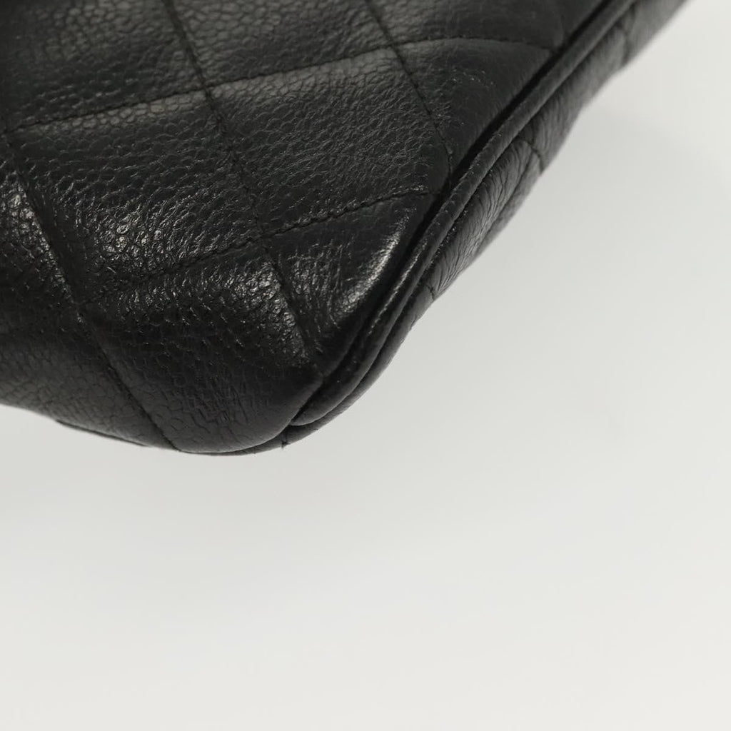 Chanel Vintage Zip Belt Bag Quilted Caviar Black Leather Clutche & Pouche Bag (Pre-Owned)