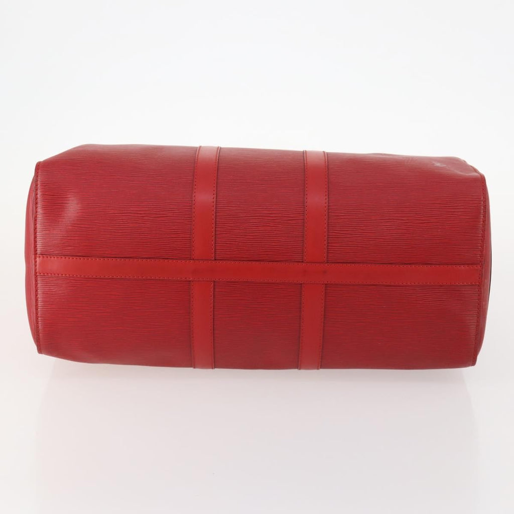 Louis Vuitton Keepall Bag Epi Leather Red Leather Travel Bag Bag (Pre-Owned)