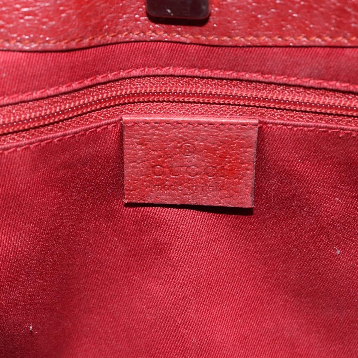 Gucci Vintage Ring Tote Gg Canvas With Leather Red Canvas Handbag (Pre-Owned)