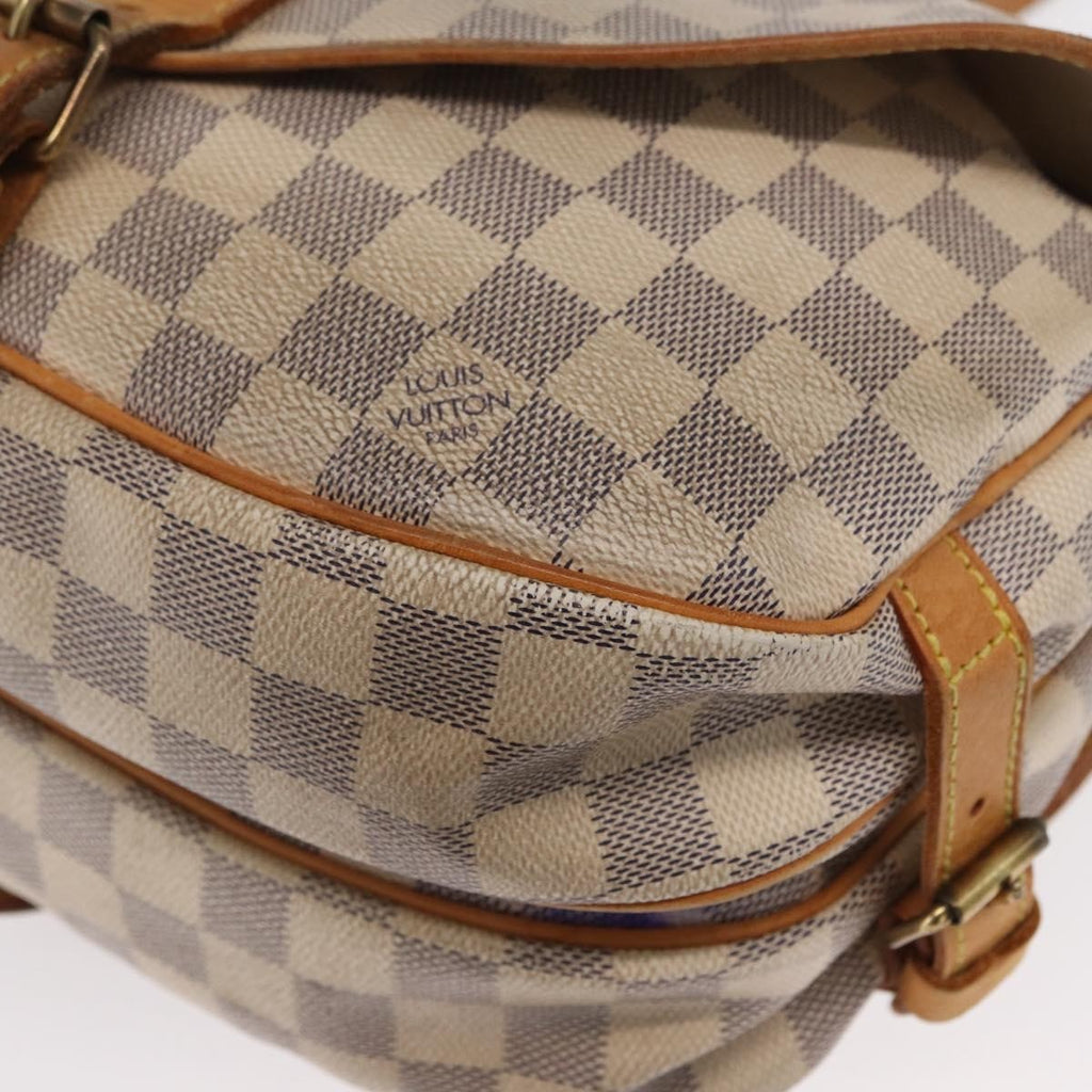 Louis Vuitton Saumur Handbag Damier Beige Canvas Shoulder Bag Bag (Pre-Owned)