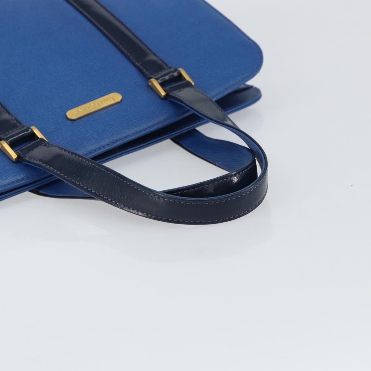 Burberry Vintage Handbag Leather Blue Leather Handbag (Pre-Owned)