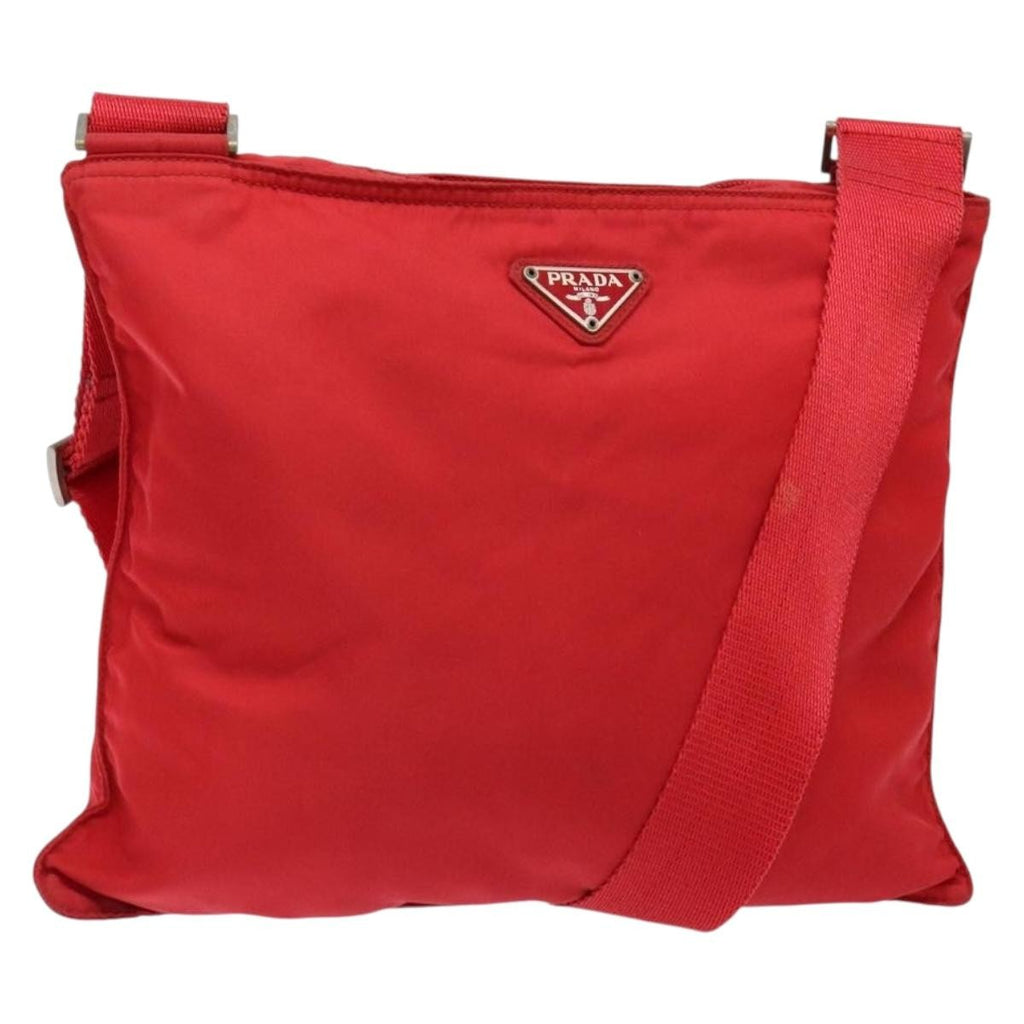 Prada Flat Messenger Bag Tessuto Red Nylon Bag (Pre-Owned)