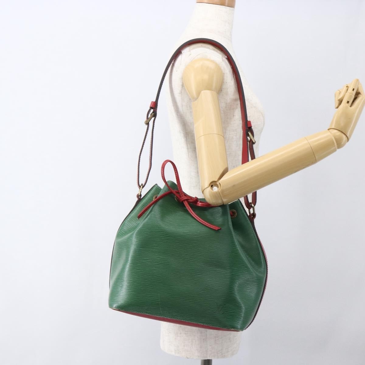 Louis Vuitton Bicolor Petit Noe Handbag Epi Leather Green Leather Shoulder Bag Bag (Pre-Owned)