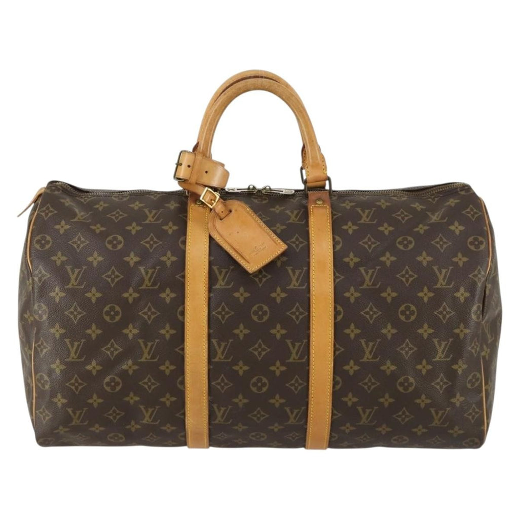 Louis Vuitton Keepall Bag Monogram Canvas Brown Canvas Travel Bag Bag (Pre-Owned)
