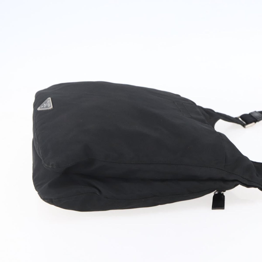 Prada Zip Messenger Quilted Tessuto Black Nylon Shoulder Bag Bag (Pre-Owned)