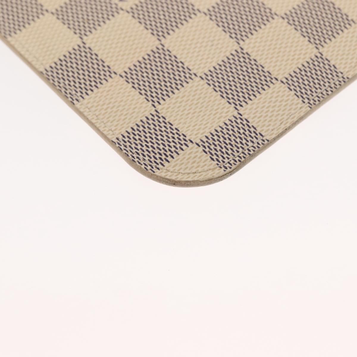 Louis Vuitton Neverfull Pochette Damier White Canvas Clutche & Pouche Bag (Pre-Owned)