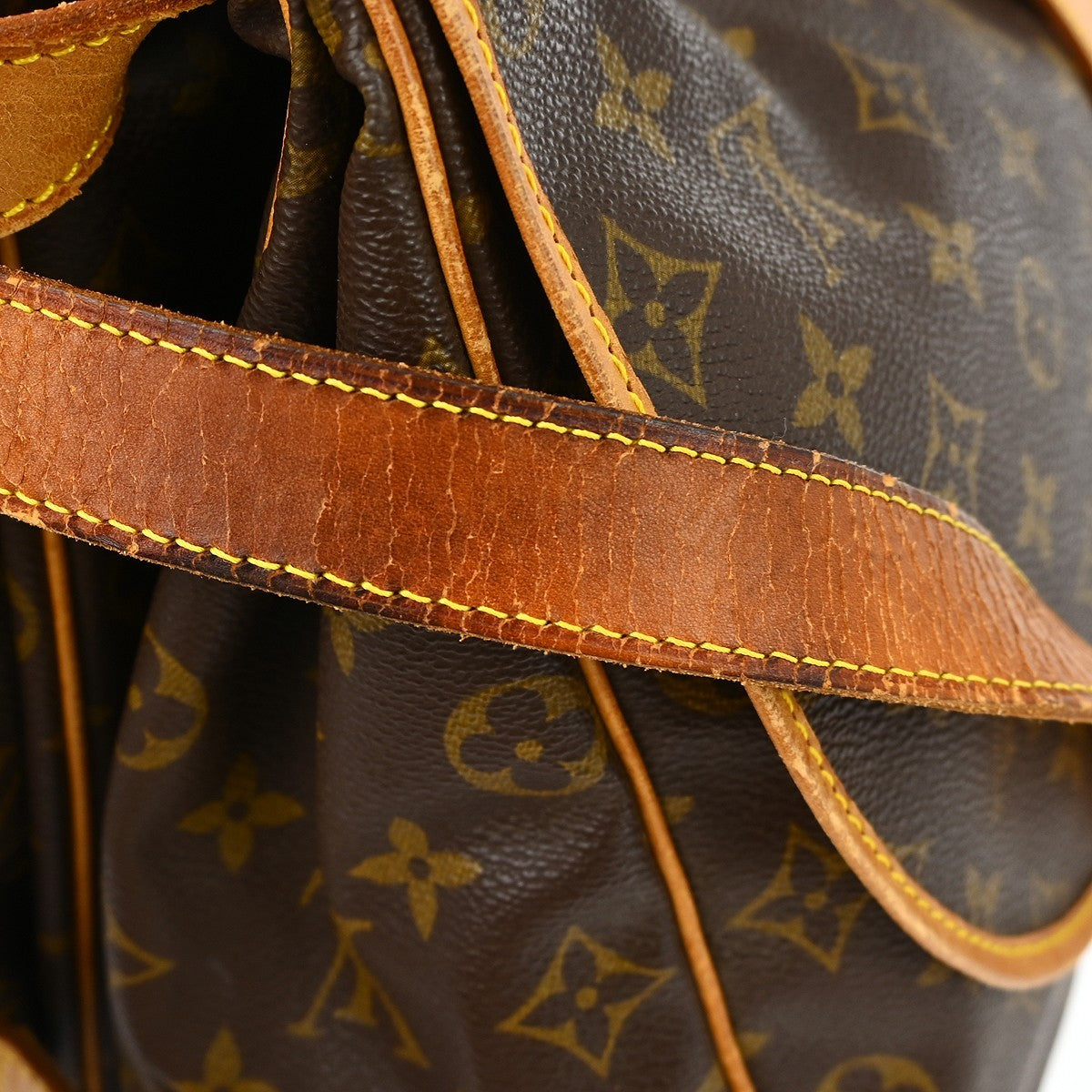 Louis Vuitton Saumur Handbag Monogram Canvas Brown Canvas Shoulder Bag Bag (Pre-Owned)