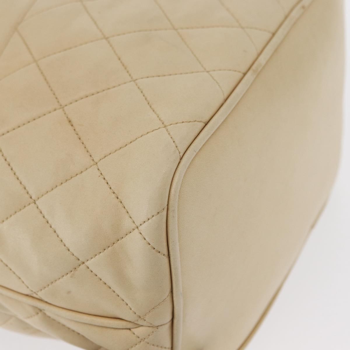 Chanel Gabrielle Drawstring Bag Quilted Calfskin Beige Leather Shoulder Bag Bag (Pre-Owned)