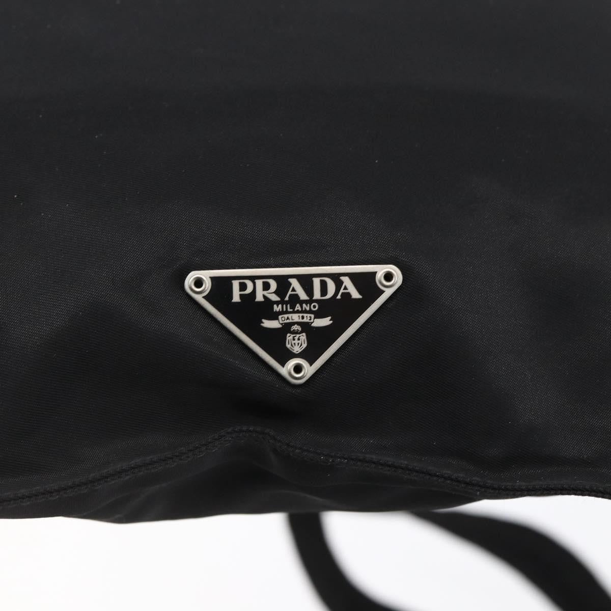 Prada Flat Messenger Bag Tessuto Black Nylon Shoulder Bag Bag (Pre-Owned)