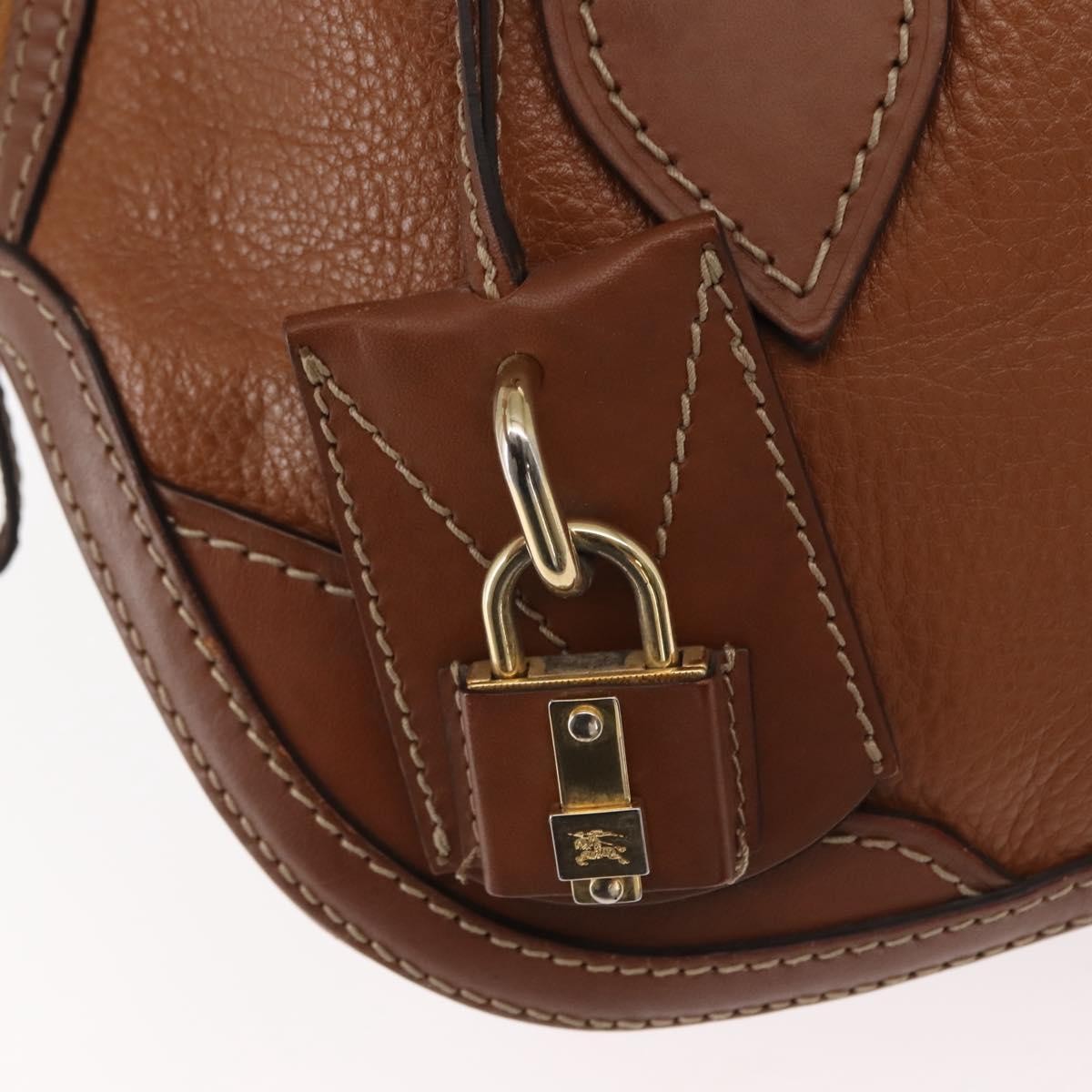 Burberry Orchard Bag Smooth Leather Brown Leather Handbag (Pre-Owned)