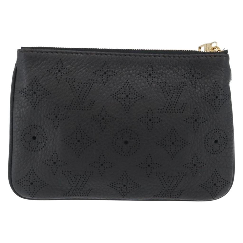 Louis Vuitton Selene Pochette Mahina Leather Black Leather Clutche & Pouche Bag (Pre-Owned)