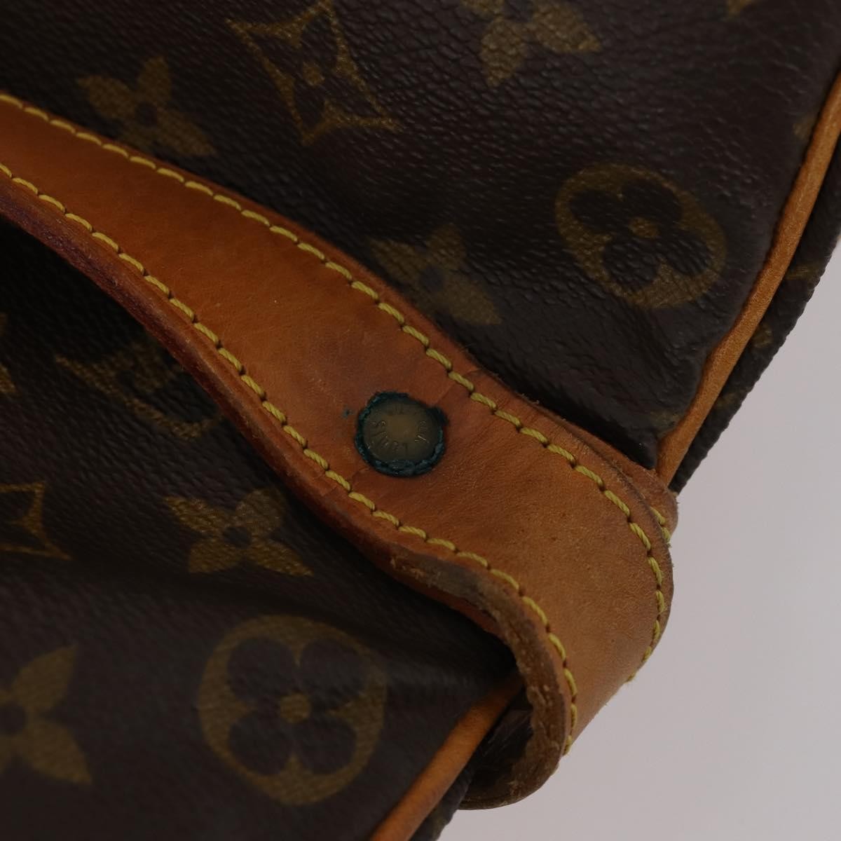 Louis Vuitton Saumur Handbag Monogram Canvas Brown Canvas Shoulder Bag Bag (Pre-Owned)