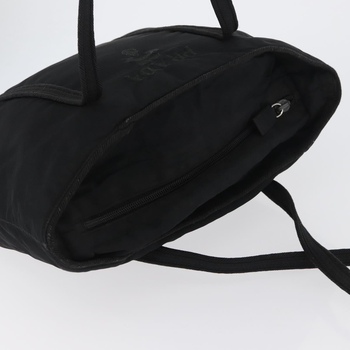 Prada Vintage Zip Tote Tessuto Black Nylon Tote Bag Bag (Pre-Owned)