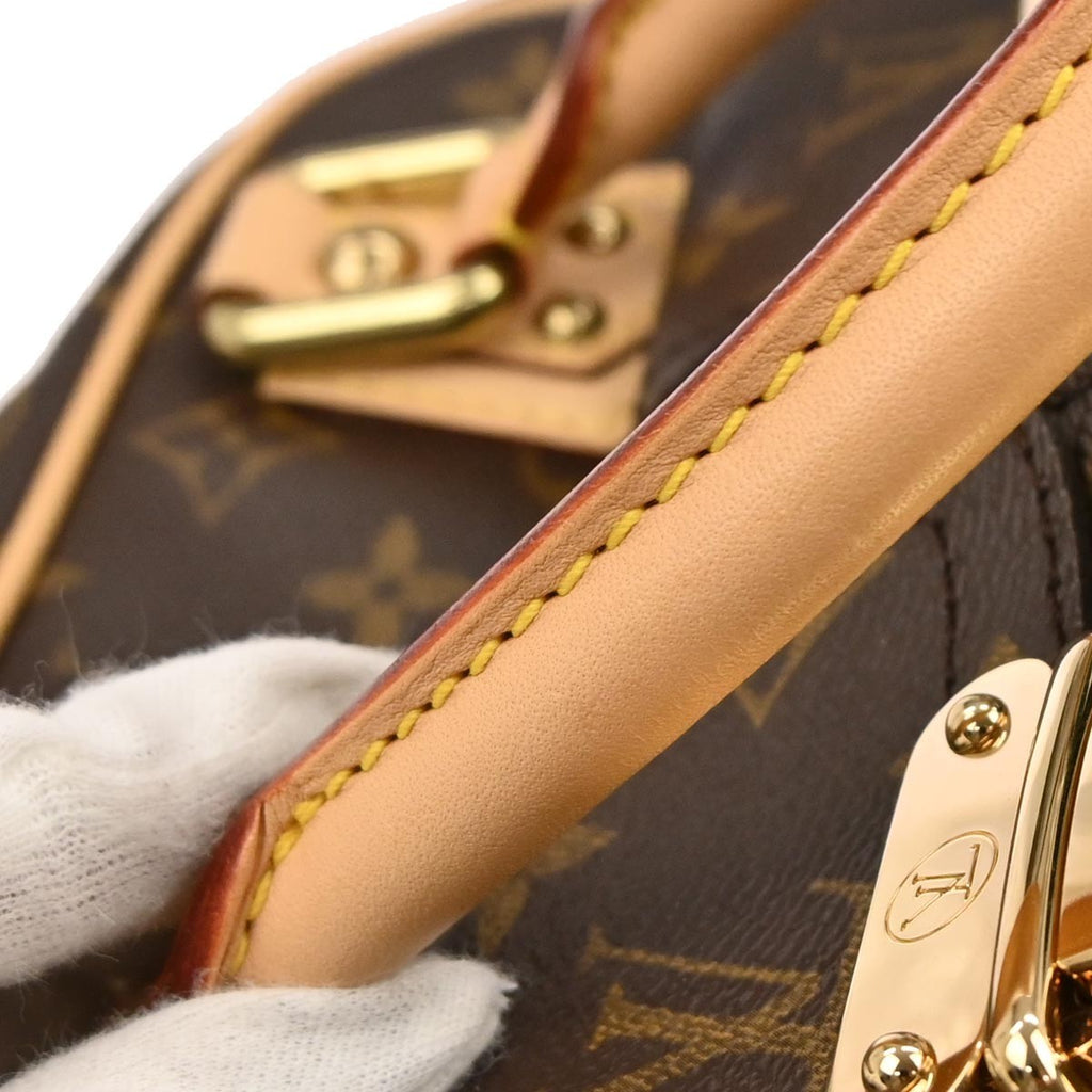 Louis Vuitton Manhattan Handbag Monogram Canvas Brown Canvas Handbag (Pre-Owned)
