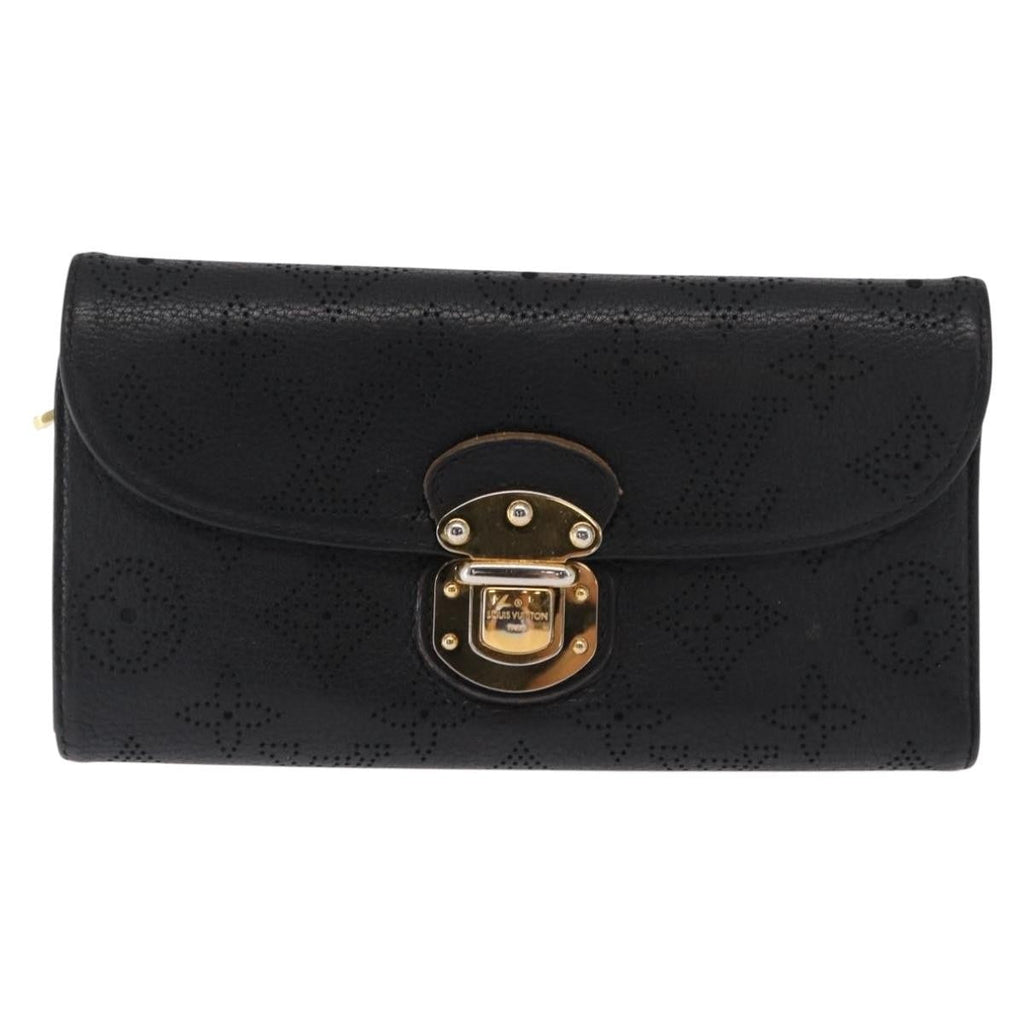 Louis Vuitton Amelia Wallet Mahina Leather Black Leather Wallets Accessory (Pre-Owned)