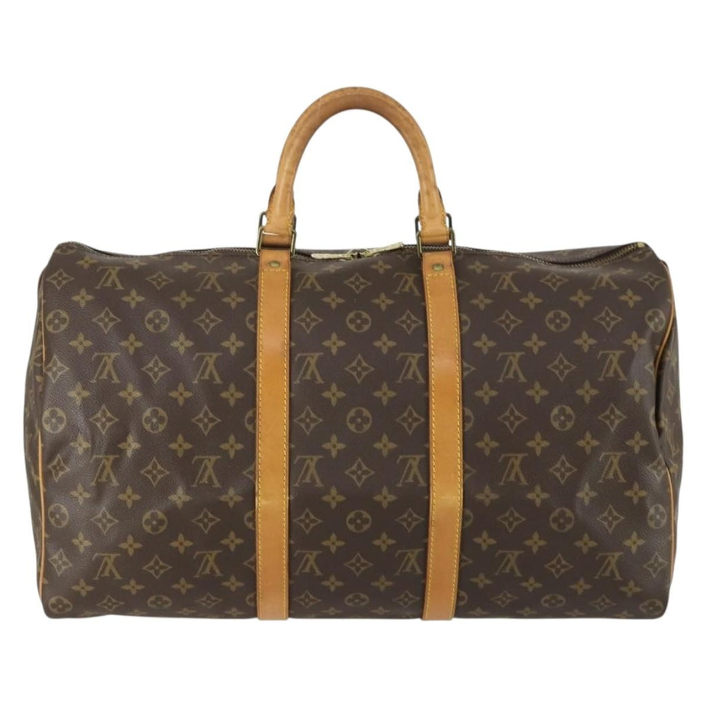 Louis Vuitton Keepall Bag Monogram Canvas Brown Canvas Travel Bag Bag (Pre-Owned)