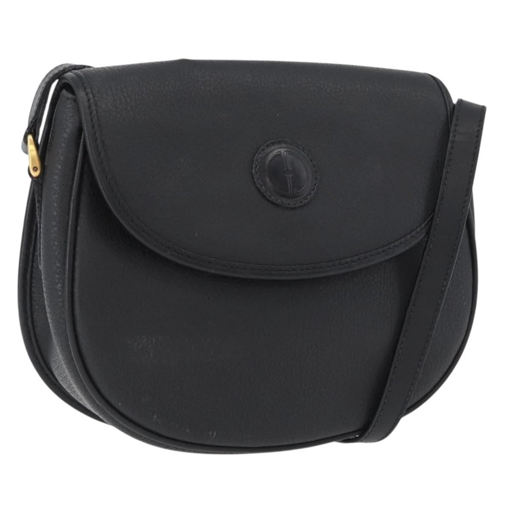 Gucci Vintage Shoulder Bag Leather Black Leather Shoulder Bag Bag (Pre-Owned)