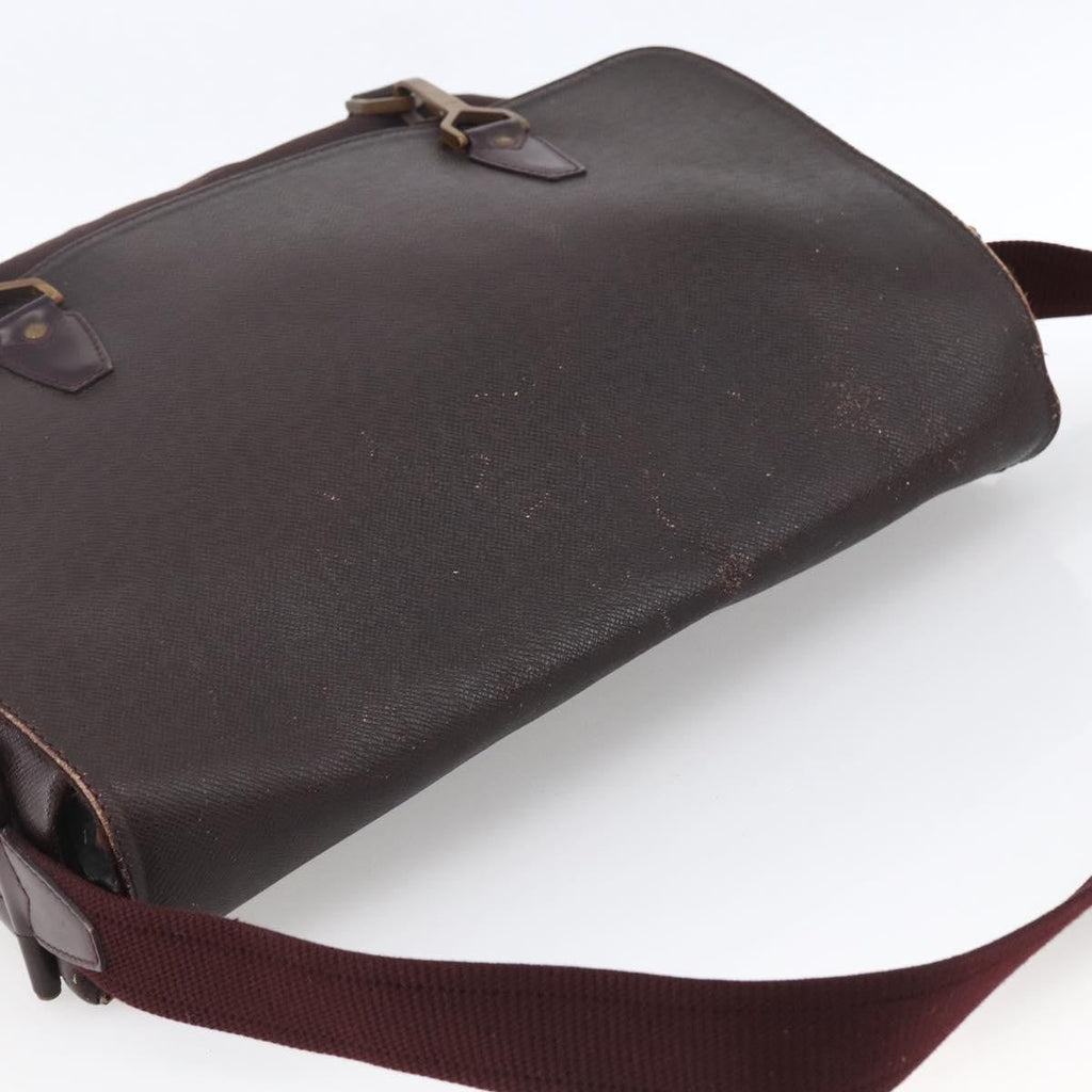 Louis Vuitton Dersou Bag Taiga Leather And Canvas Brown Leather Shoulder Bag Bag (Pre-Owned)