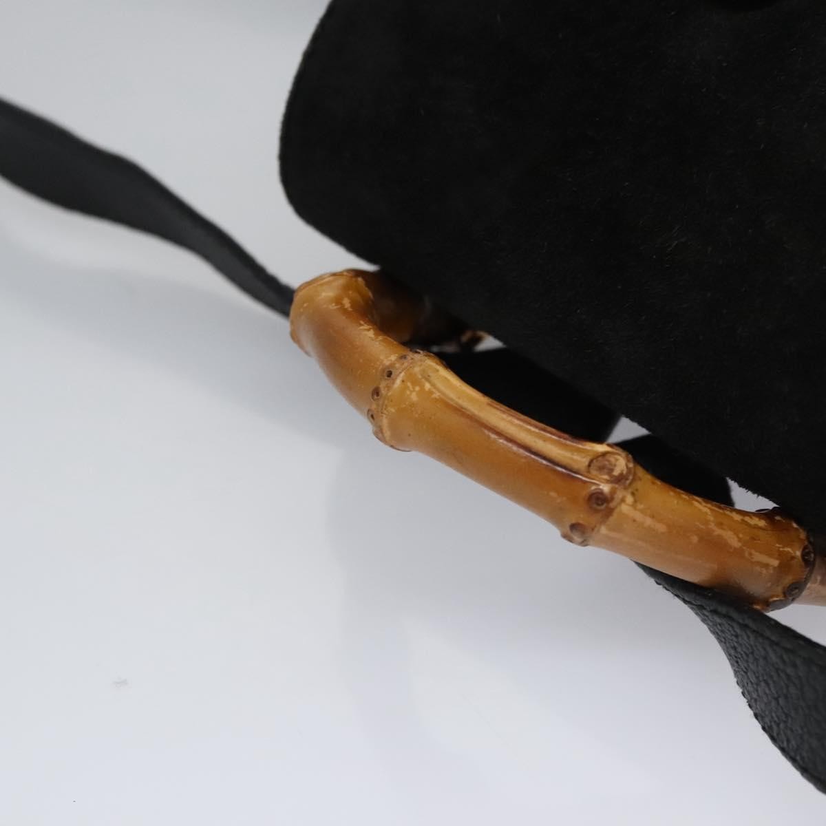 Gucci Gucci Bamboo Backpack Daim Black Suede Backpack Bag (Pre-Owned)
