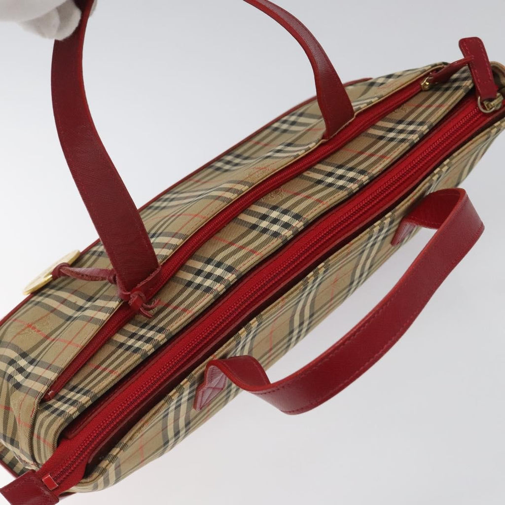 Burberry Nova Check Handbag Nova Check Canvas And Leather Beige Canvas Handbag (Pre-Owned)