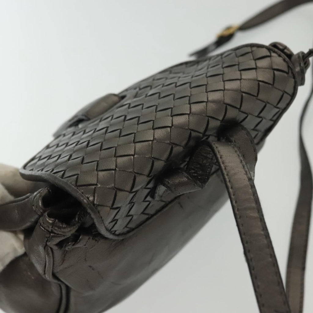 Bottega Veneta Intrecciato Backpack Patent Leather Metallic Leather Backpack Bag (Pre-Owned)