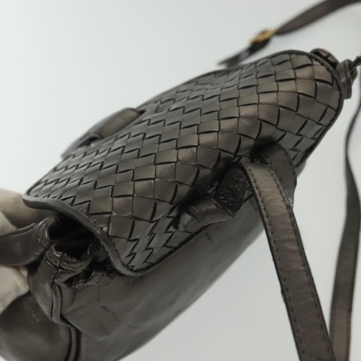 Bottega Veneta Intrecciato Backpack Patent Leather Metallic Leather Backpack Bag (Pre-Owned)