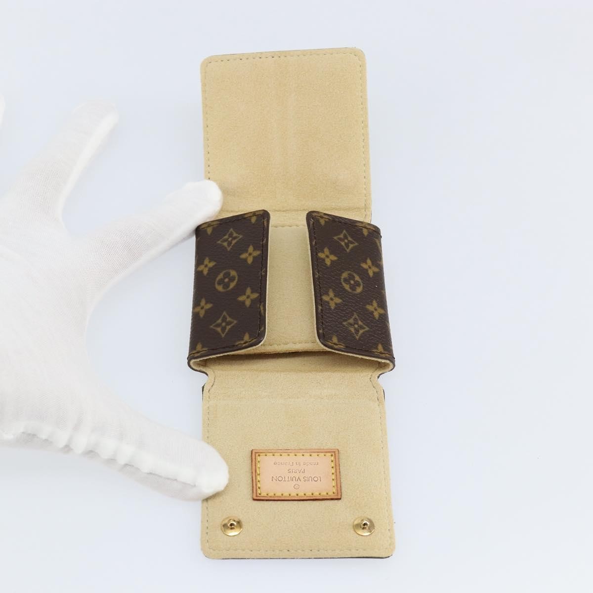 Louis Vuitton Case Jewelry Box Canvas Brown Canvas Wallets Accessory (Pre-Owned)