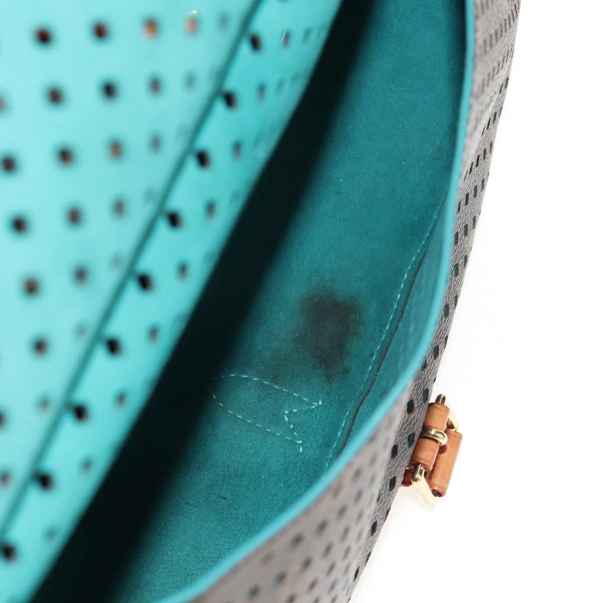 Louis Vuitton Flore Saumur Handbag Perforated Monogram Canvas Brown Canvas Shoulder Bag Bag (Pre-Owned)