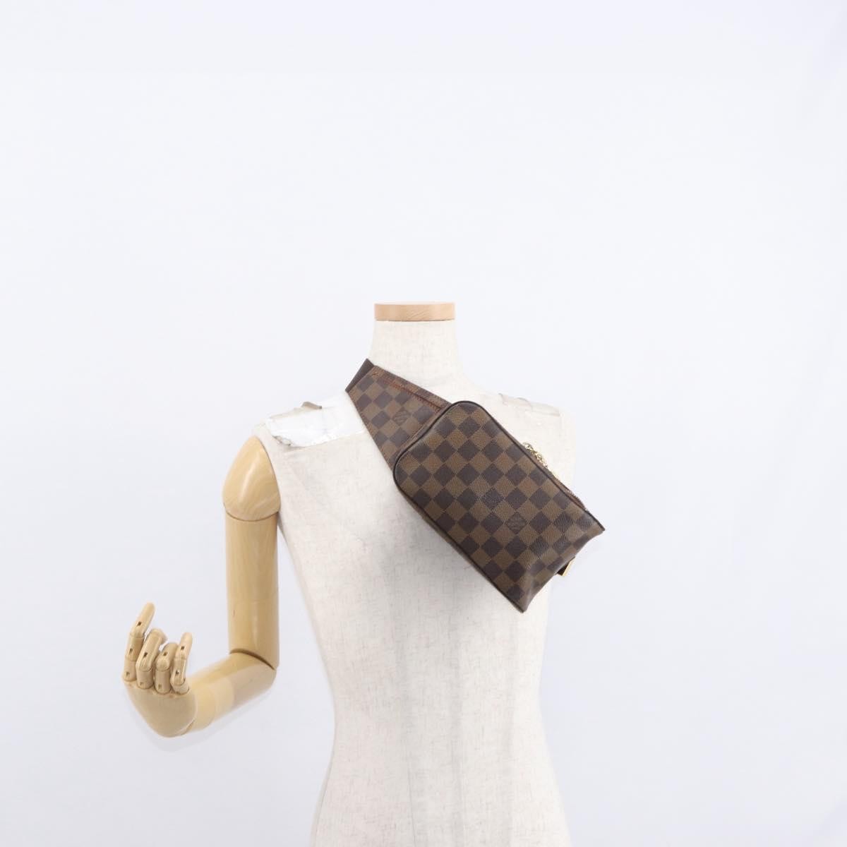 Louis Vuitton Geronimos Waist Bag Damier Brown Canvas Shoulder Bag Bag (Pre-Owned)