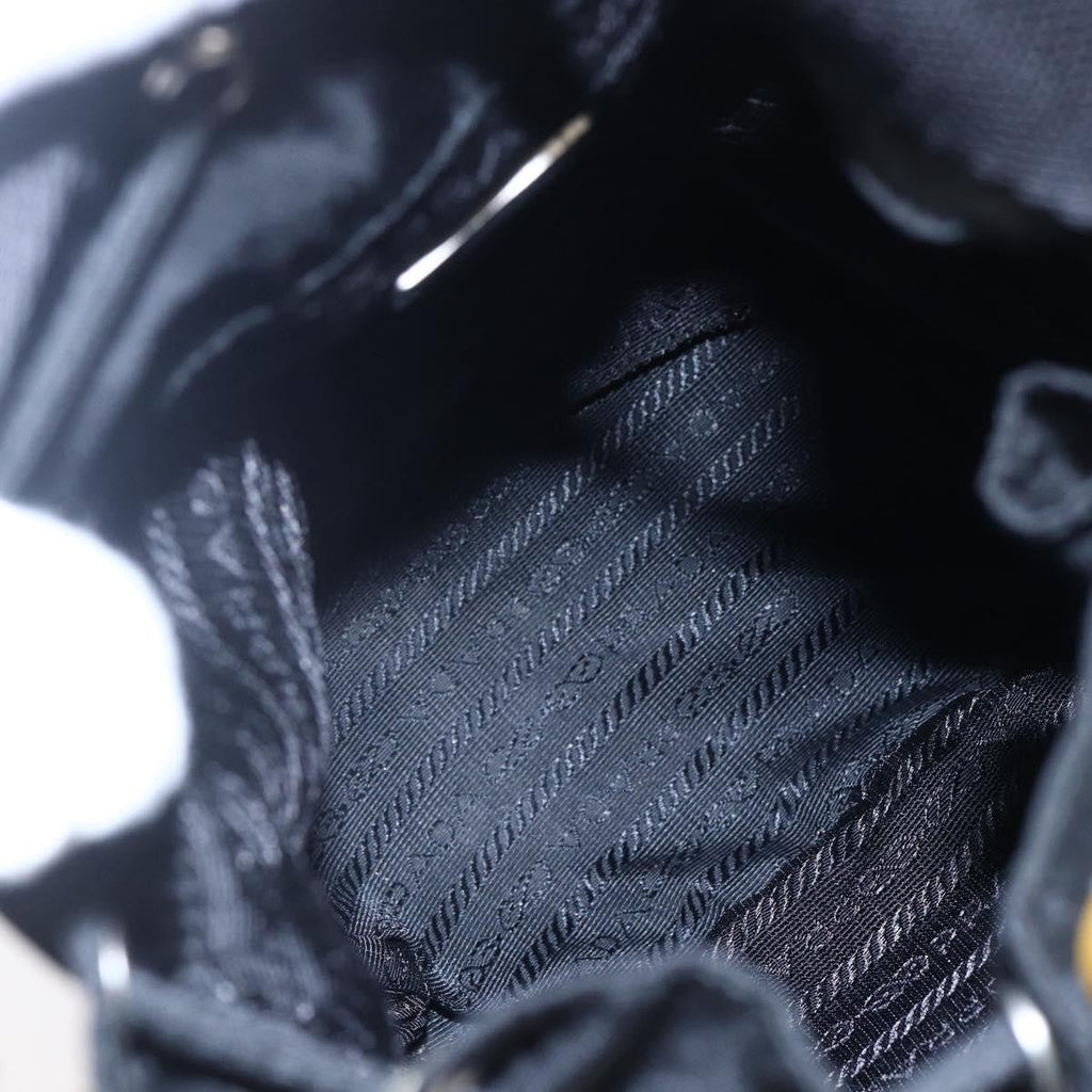 Prada Duet Drawstring Bucket Bag Tessuto Black Nylon Bag (Pre-Owned)