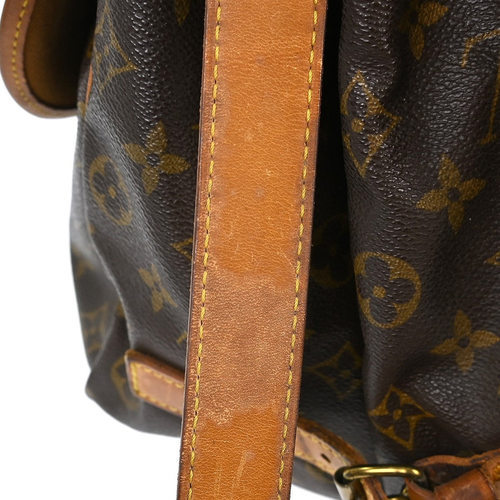 Louis Vuitton Saumur Handbag Monogram Canvas Brown Canvas Shoulder Bag Bag (Pre-Owned)