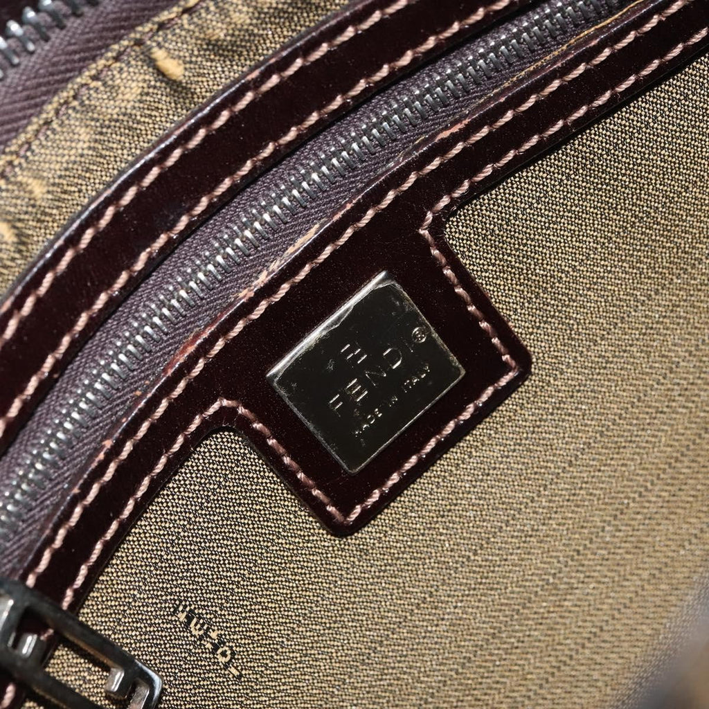 Fendi Vintage Shoulderbag Canvas Brown Canvas Shoulder Bag Bag (Pre-Owned)