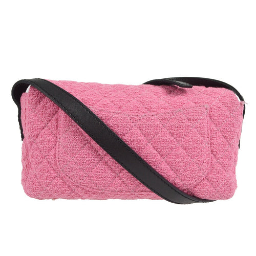 Chanel Easy Reissue Messenger Flap Bag Quilted Tweed Pink Tweed Shoulder Bag Bag (Pre-Owned)