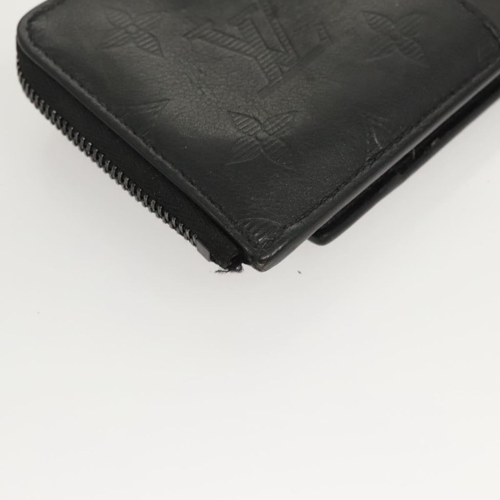 Louis Vuitton Hybrid Wallet Monogram Shadow Leather Black Leather Wallets Accessory (Pre-Owned)