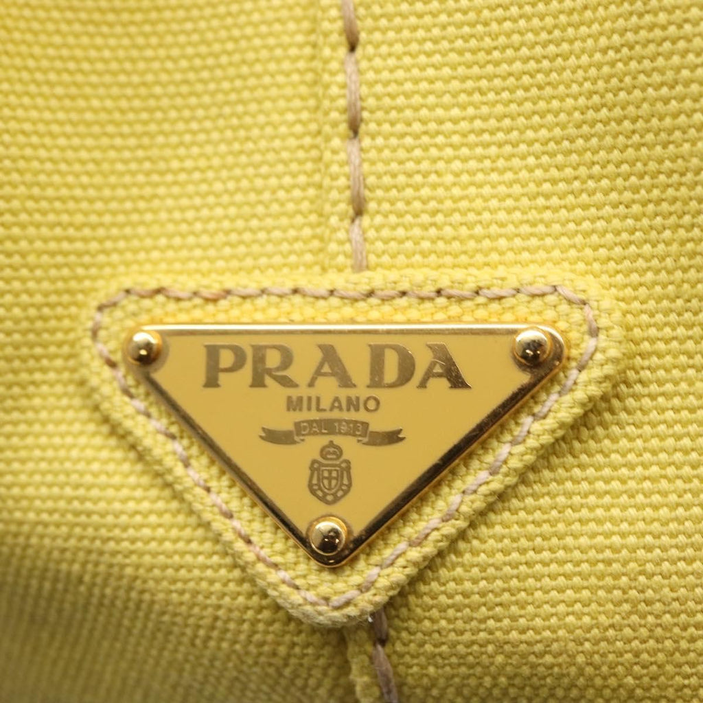 Prada Canapa Convertible Tote Canvas Gold Canvas Tote Bag Bag (Pre-Owned)
