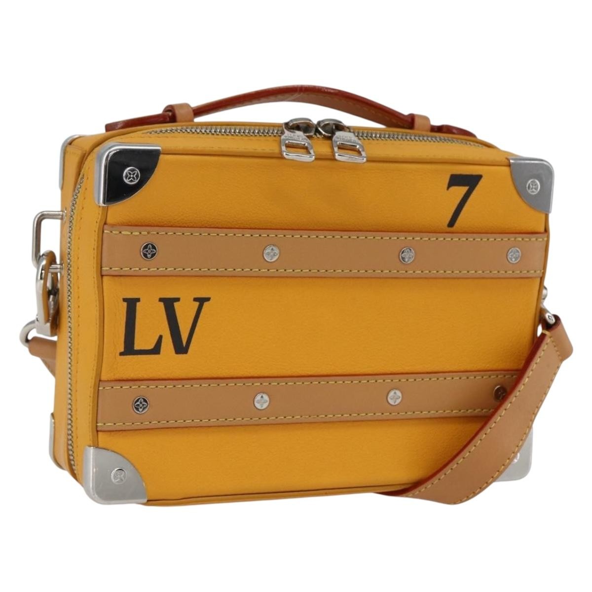 Louis Vuitton Handle Soft Trunk Bag Monogram Taurillon Leather Yellow Leather Clutche & Pouche Bag (Pre-Owned)