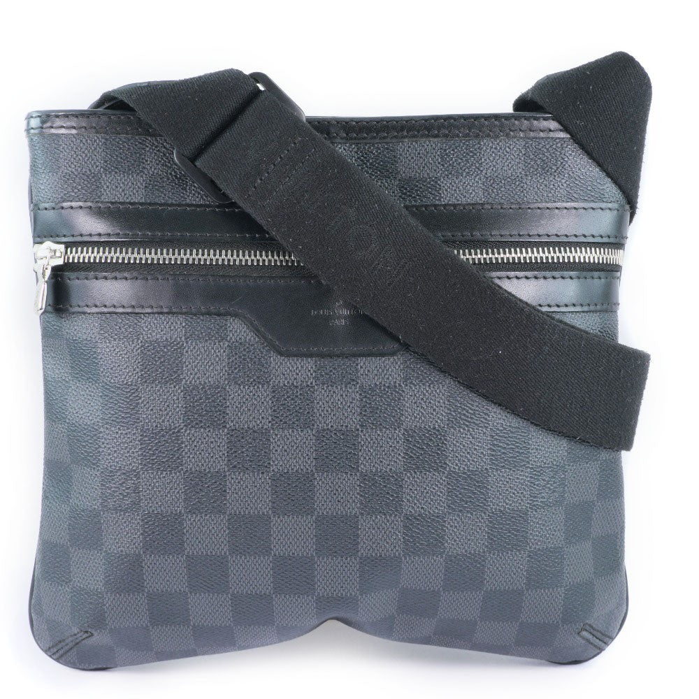 Louis Vuitton Thomas Handbag Damier Graphite Black Canvas Shoulder Bag Bag (Pre-Owned)