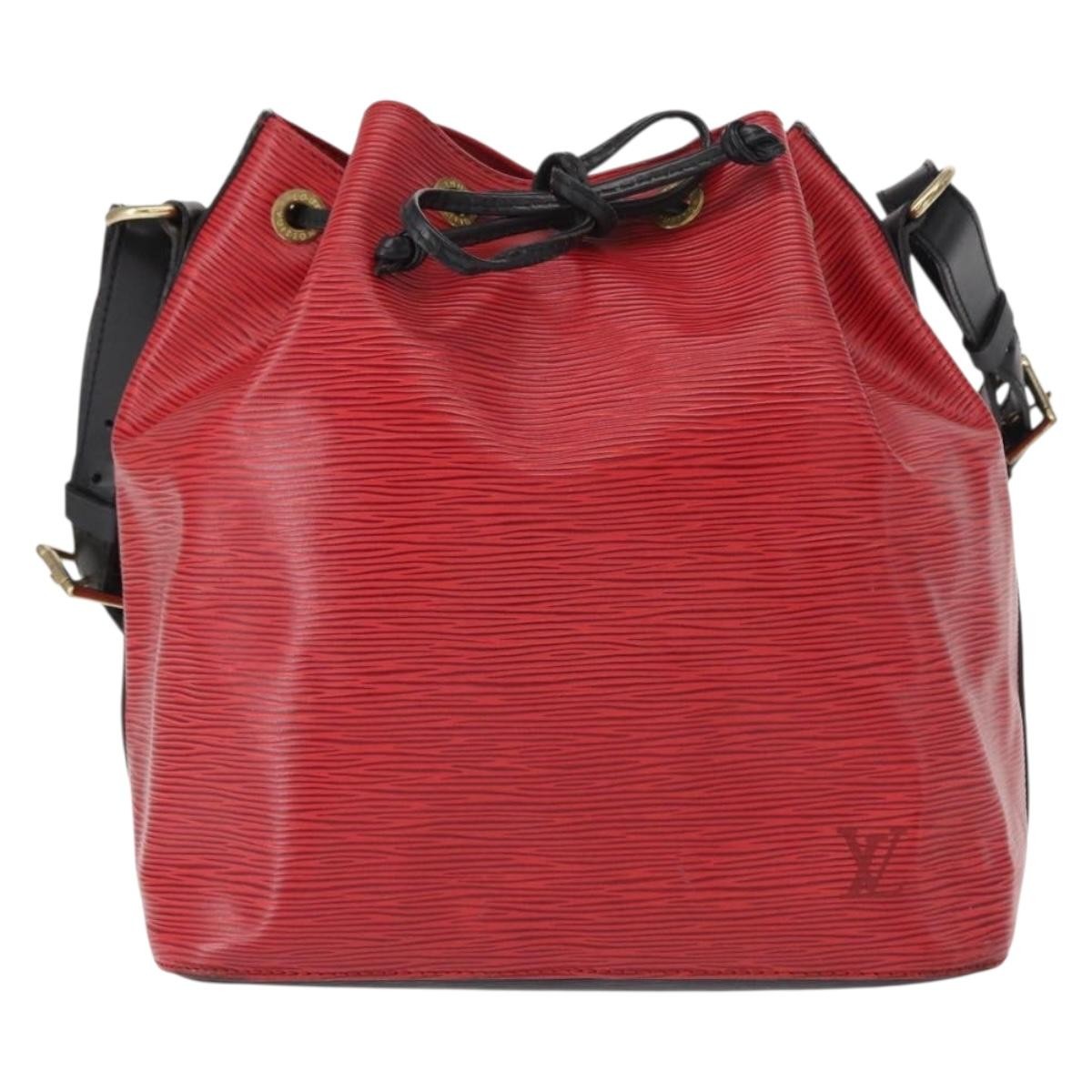 Louis Vuitton Bicolor Petit Noe Handbag Epi Leather Red Leather Shoulder Bag Bag (Pre-Owned)