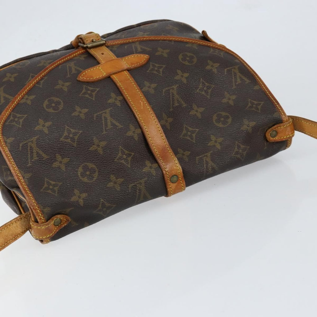 Louis Vuitton Saumur Handbag Monogram Canvas Brown Canvas Shoulder Bag Bag (Pre-Owned)