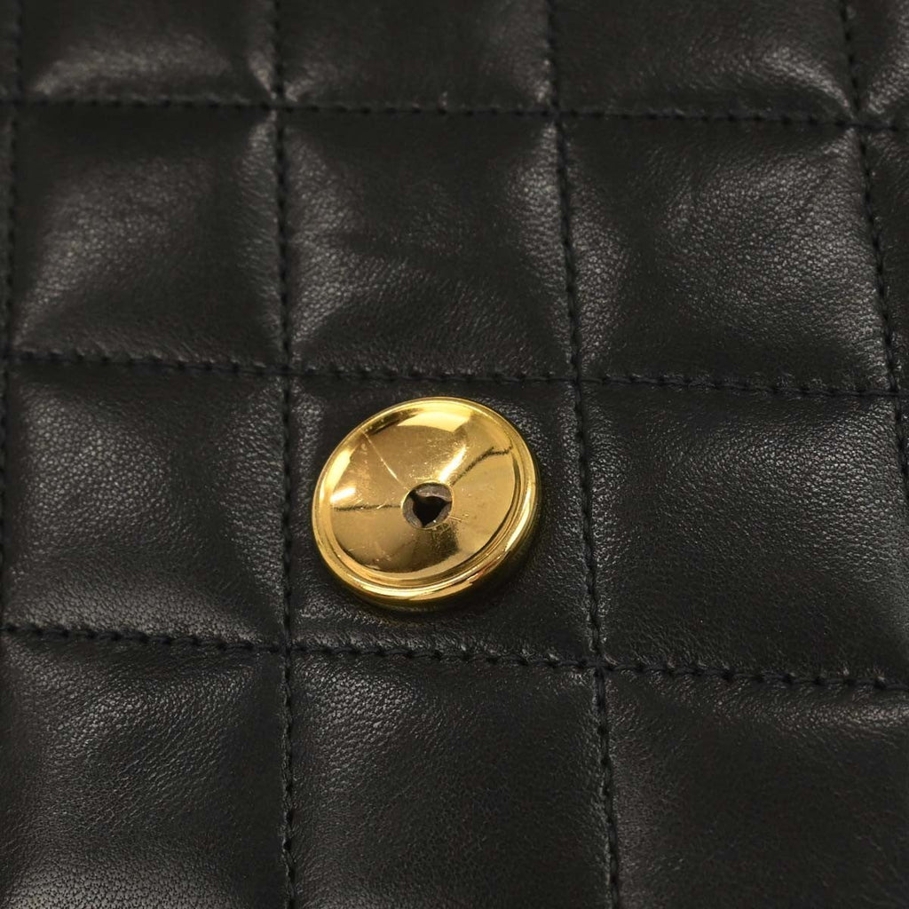 Chanel Flap Shoulder Bag Quilted Lambskin Black Leather Handbag (Pre-Owned)