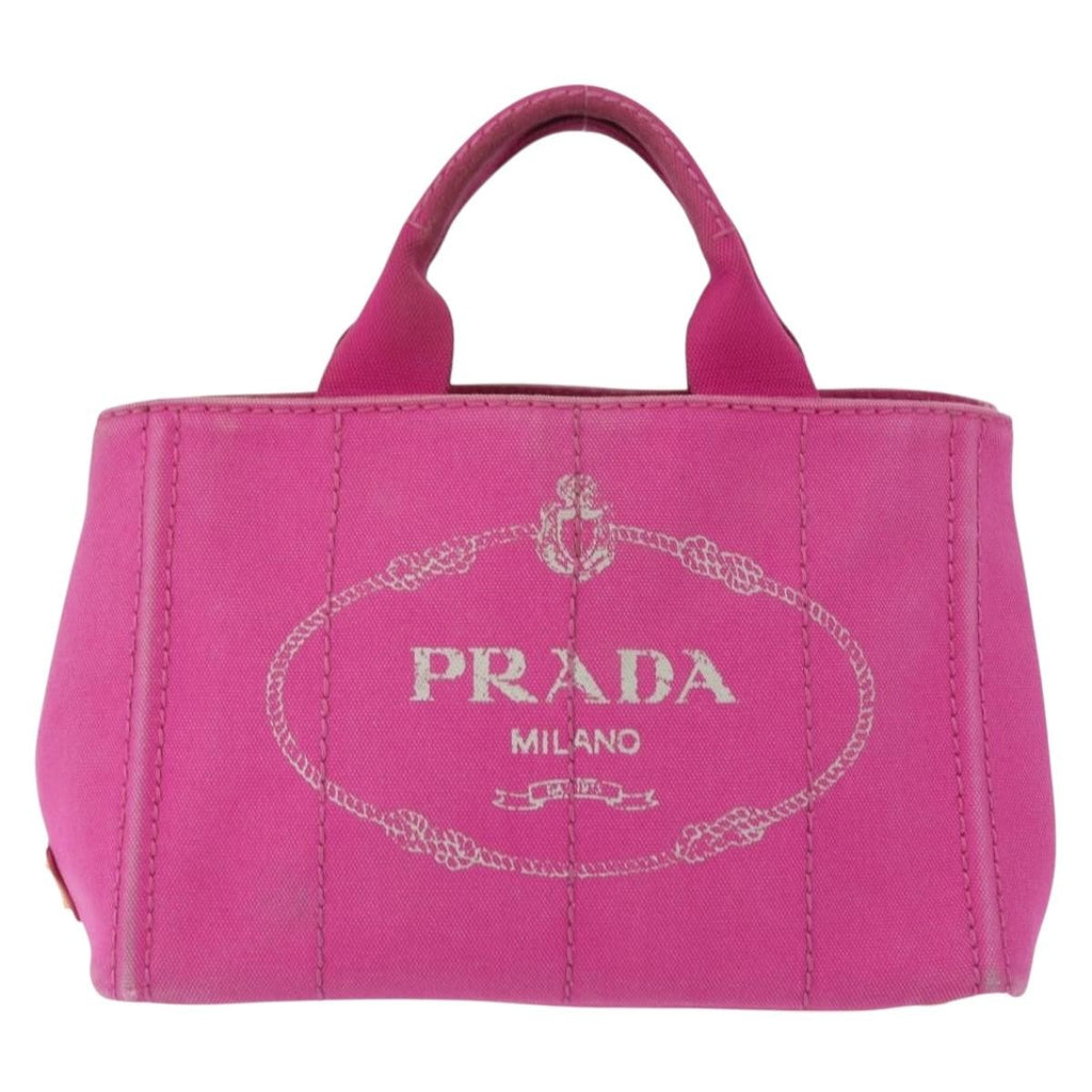 Prada Canapa Tote Canvas Pink Canvas Tote Bag Bag (Pre-Owned)
