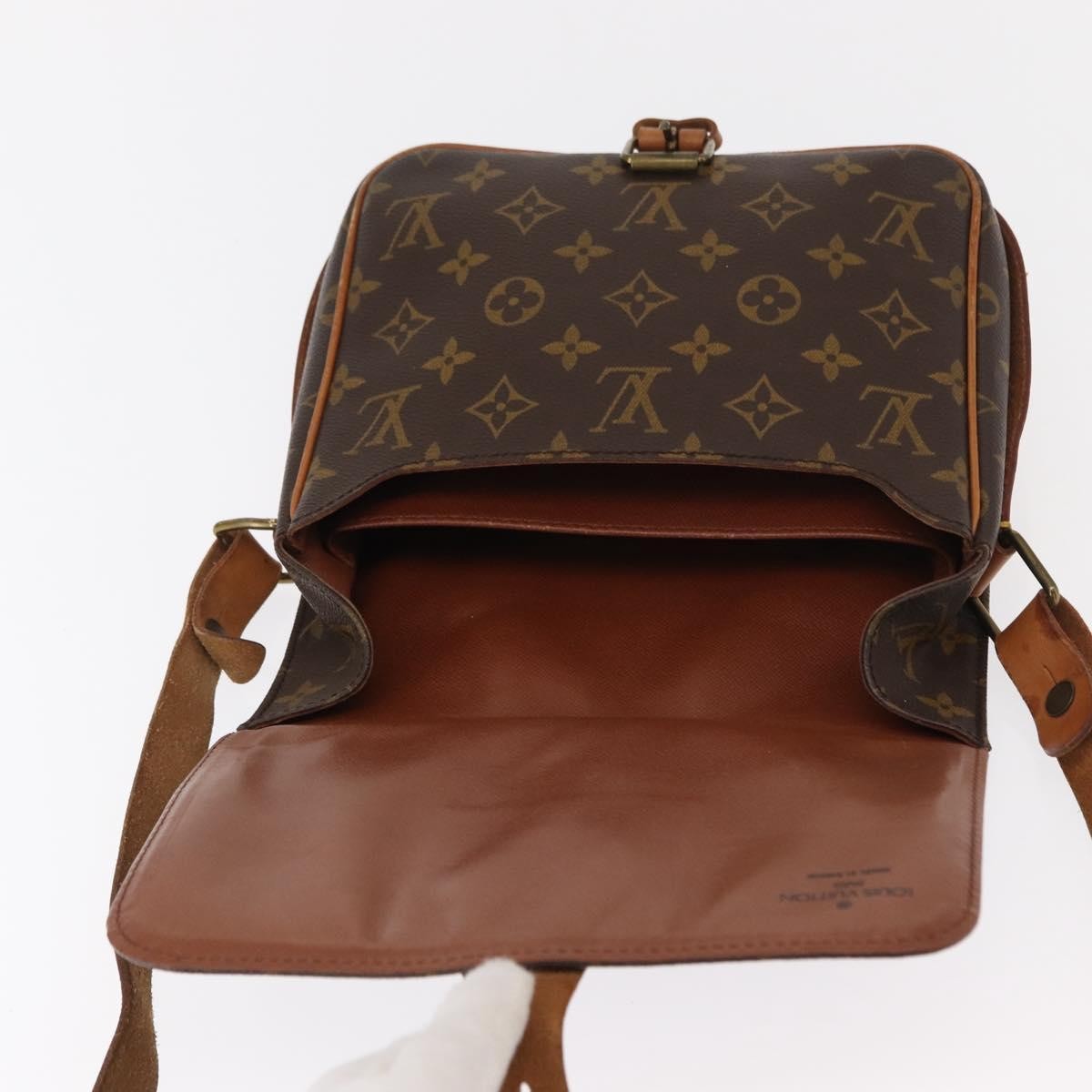 Louis Vuitton Cartouchiere Handbag Monogram Canvas Brown Canvas Shoulder Bag Bag (Pre-Owned)