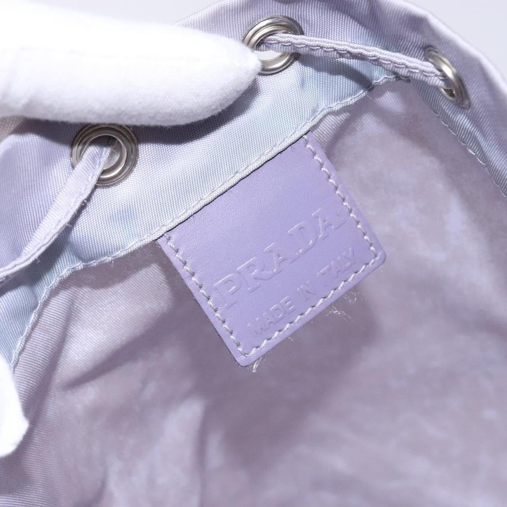 Prada Vela Drawstring Bucket Pouch Tessuto Purple Nylon Bag (Pre-Owned)
