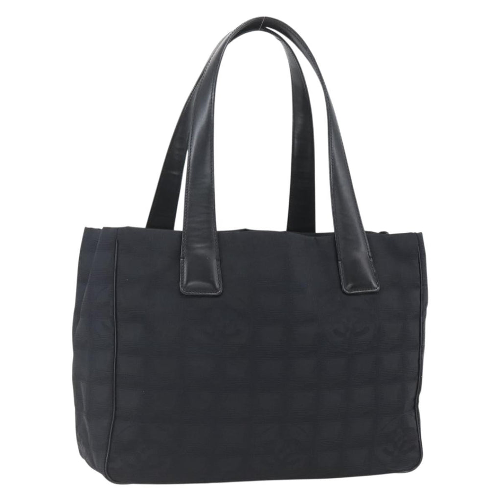 Chanel Travel Line Tote Nylon Black Nylon Tote Bag Bag (Pre-Owned)