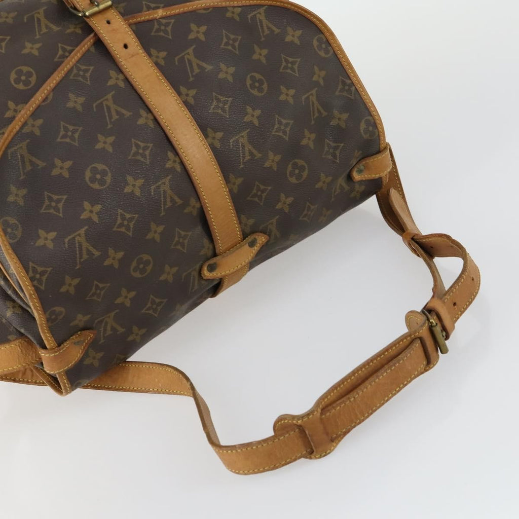 Louis Vuitton Saumur Handbag Monogram Canvas Brown Canvas Shoulder Bag Bag (Pre-Owned)