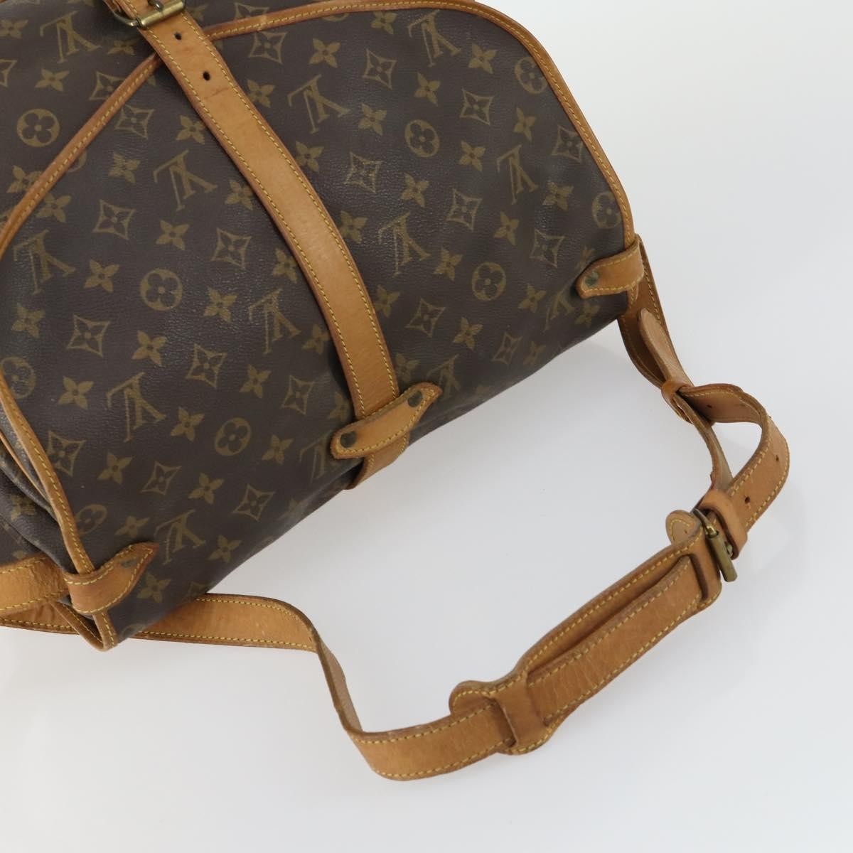 Louis Vuitton Saumur Handbag Monogram Canvas Brown Canvas Shoulder Bag Bag (Pre-Owned)